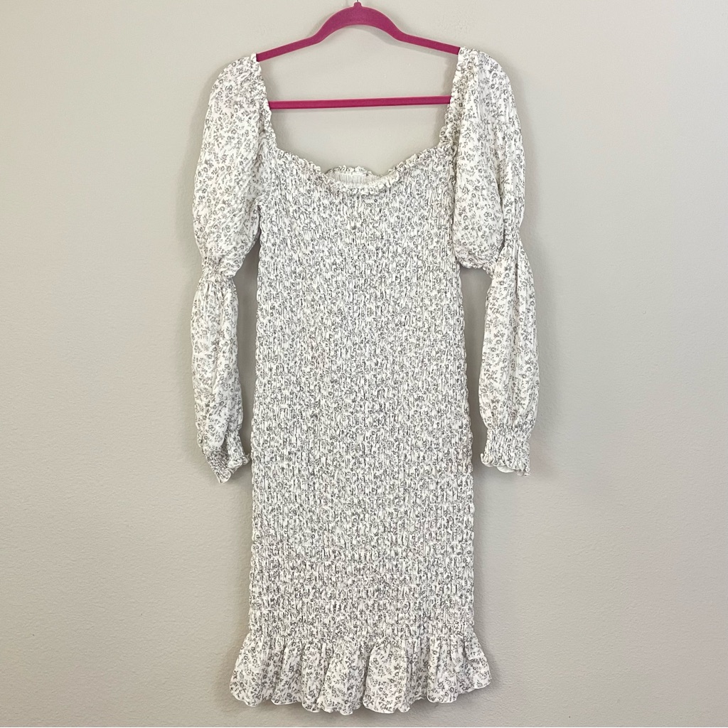 Nwt Nothing Fits But Ichika Floral Long Sleeve Smocked Maternity Dress Size S/M — image 8 of 8